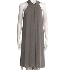 Halston Metallic Cowl Neck Cocktail Dress S